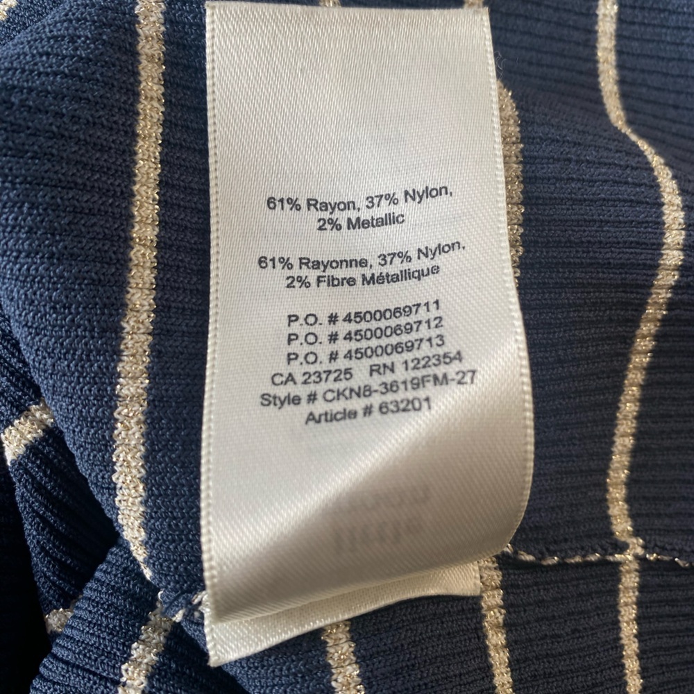 Airtzia Little Moon Verbena Navy Striped Polo Knit Shirt Relaxed Fit - Picture 6 of 7